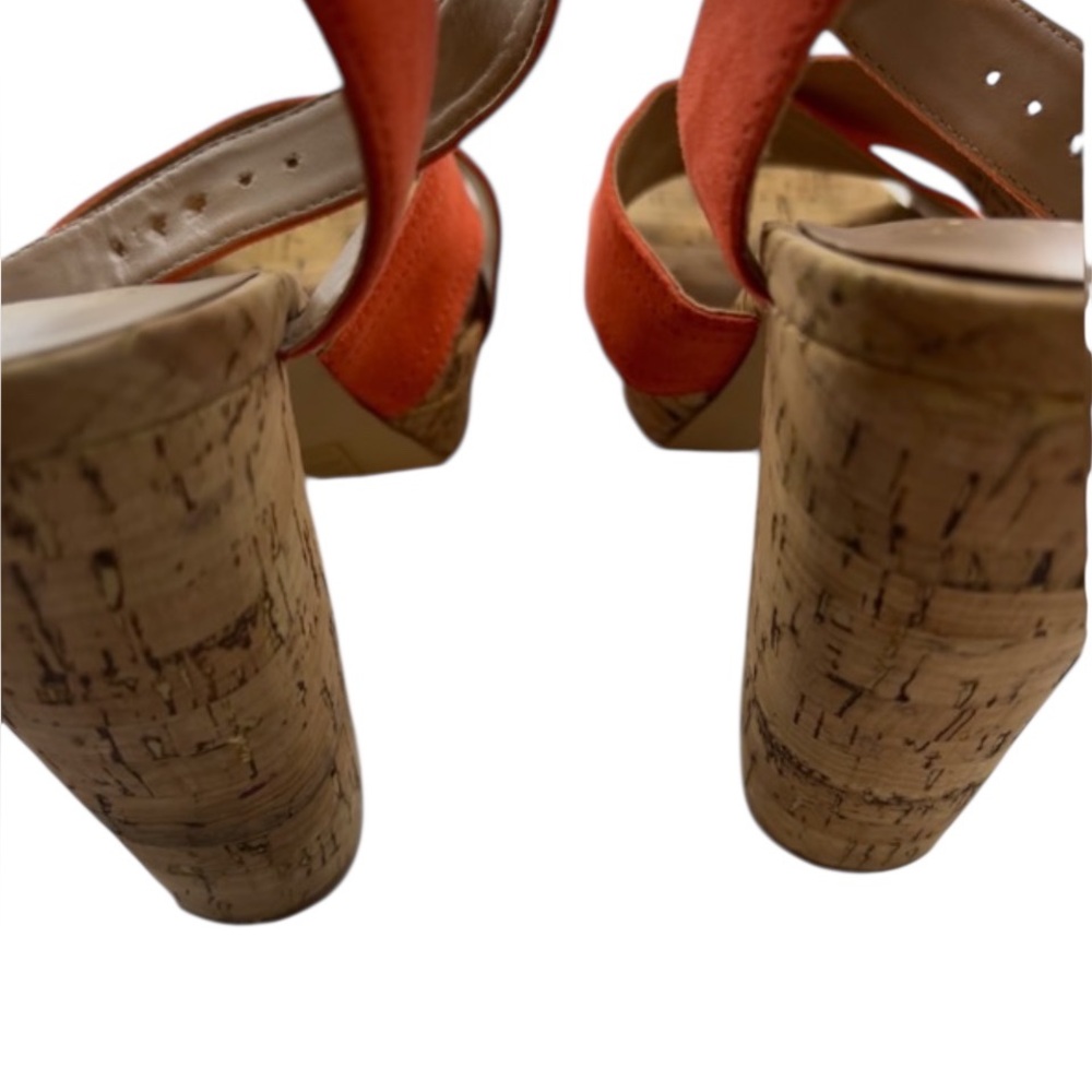Mix No. 6 Lakita Strappy Platform Block Heel Shoes,Orange, coral, Size 7 - Picture 3 of 7